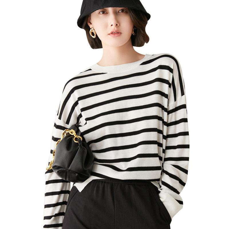 Knitwear | Classic Striped Short Pullover – Womens Clothing Knitwear