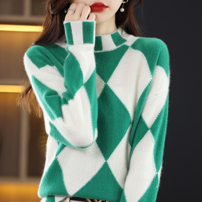 Knitwear | Diamond Knit Sweater – Womens Clothing Knitwear