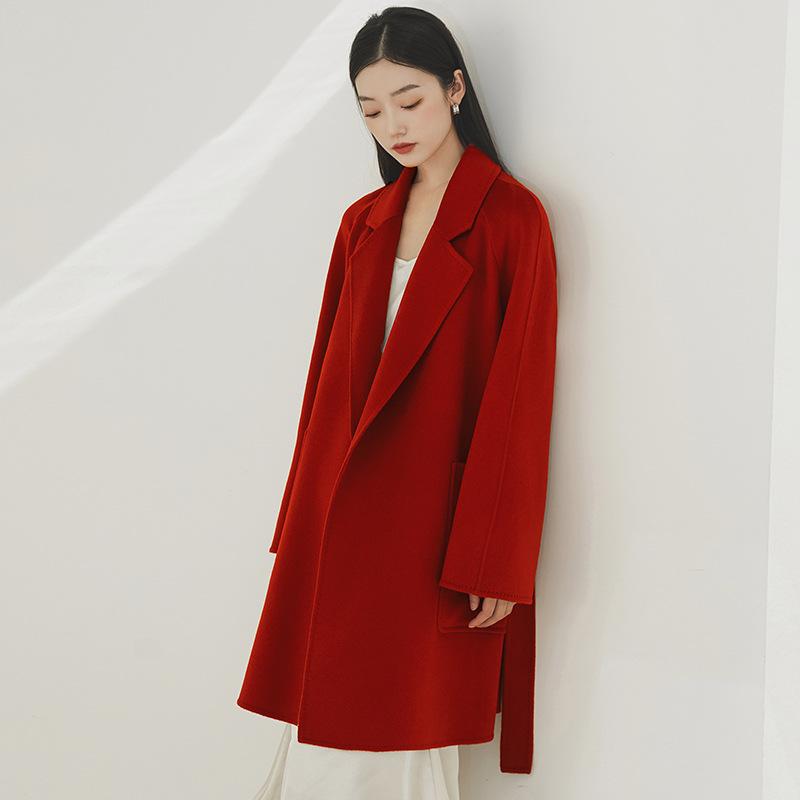 Outerwear | Red twill wool double-sided cloth – Womens Clothing Outerwear