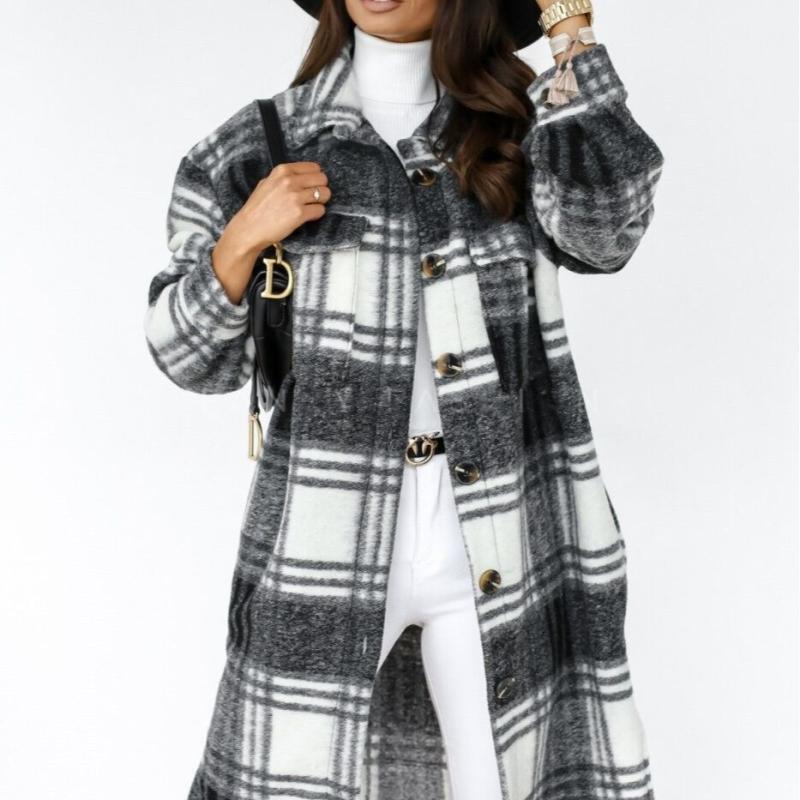 Outerwear | Seaweed Brushed Plaid Coat – Womens Clothing Outerwear